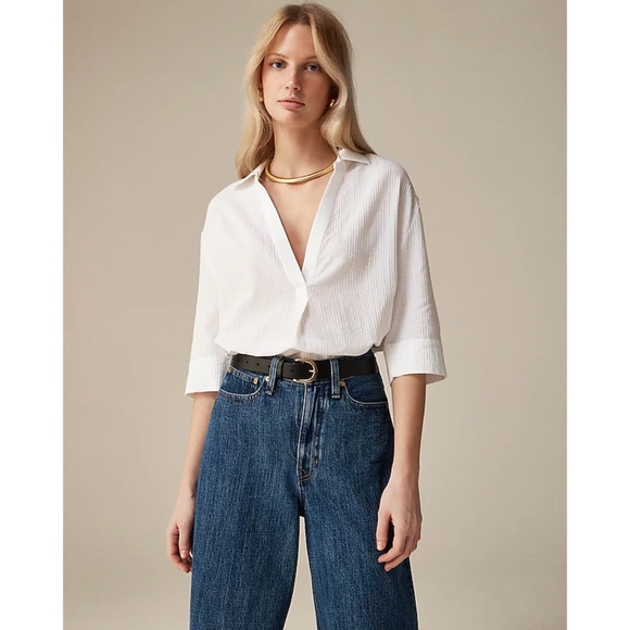 J. Crew Popover tunic shirt in airy gauze  - Picture 6 of 7